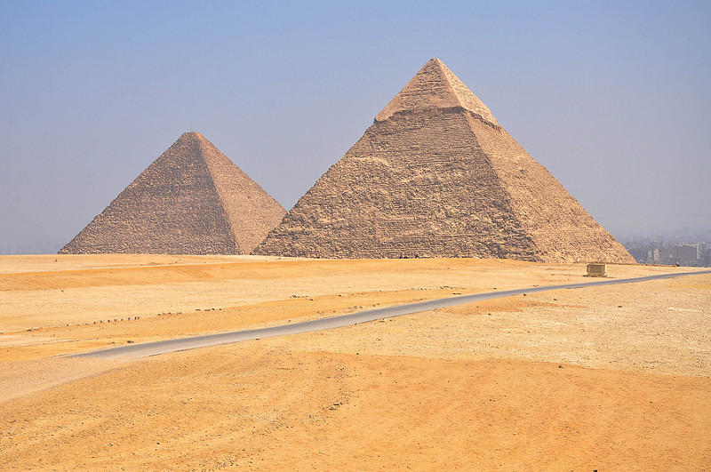 Pyramid of Cheops behind Chephren