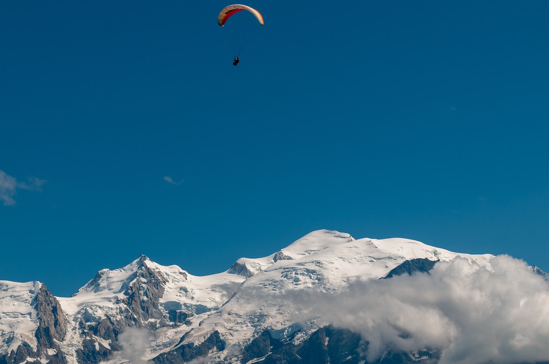 paragliding over a mountain in France
