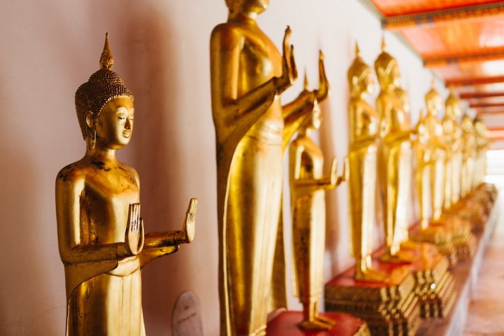 Buddha statues at a temple in Bangkok