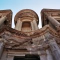 A worm's eye view of a temple in Jordan