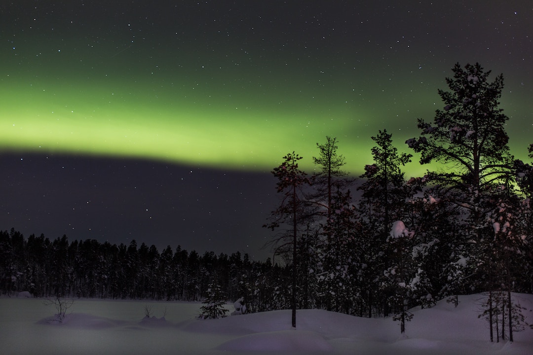the northern lights over Finland