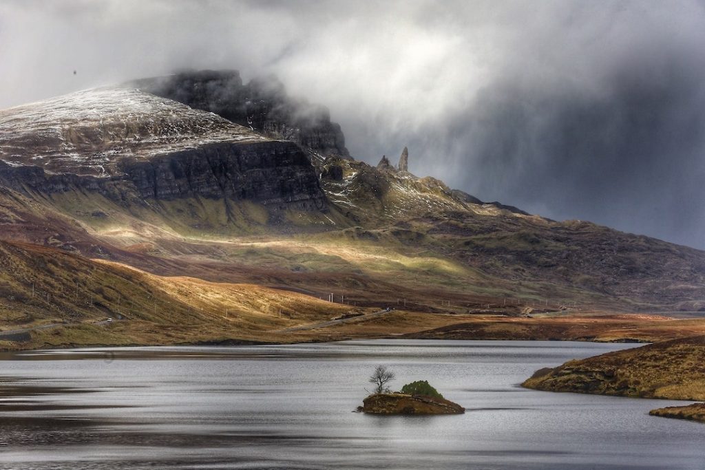 A loch and mountains on the Isle of Skye, Scotland